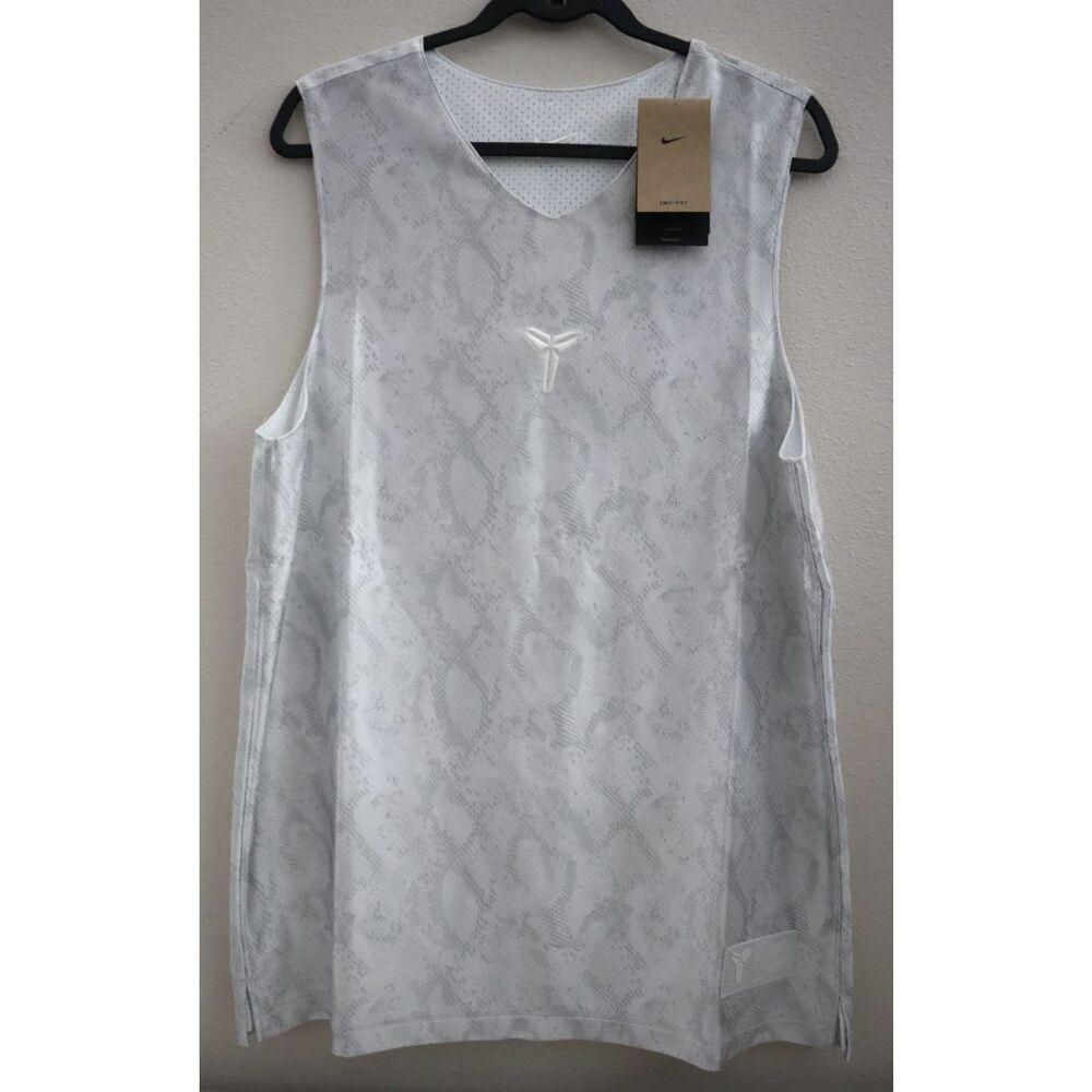 KB x Nike FZ0934-100 Men's Sz L White Dri-FIT Reversible Basketball Jersey